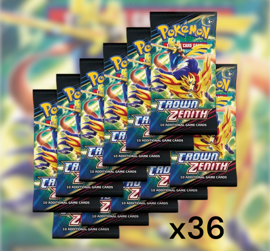 Pokemon TCG Crown Zenith 36 Booster Pack Bundle